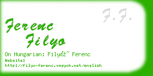 ferenc filyo business card